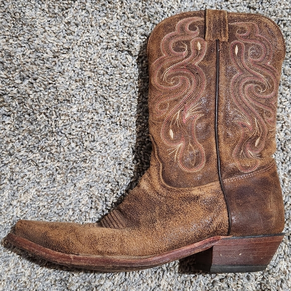 TONY LAMA Womens 9.5 Americana, Navajo Brown Leather, Western Boot, SNIP TOE - Picture 4 of 10